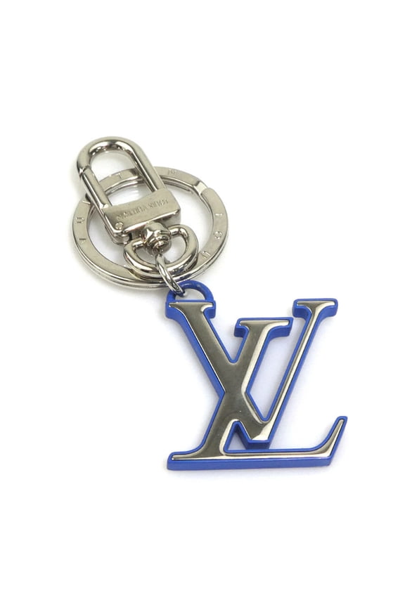Pre-Owned Louis Vuitton Charm Key Ring, Porte-Cls, LV Chromatic Metal, Silver/Blue,... (Good)