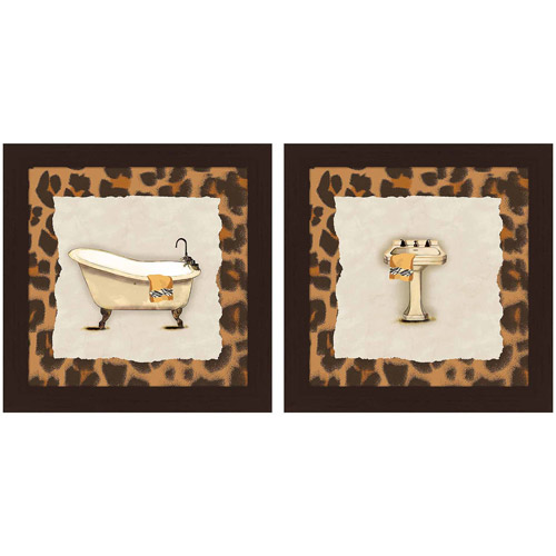 Cheetah Bath Art, Set of 2