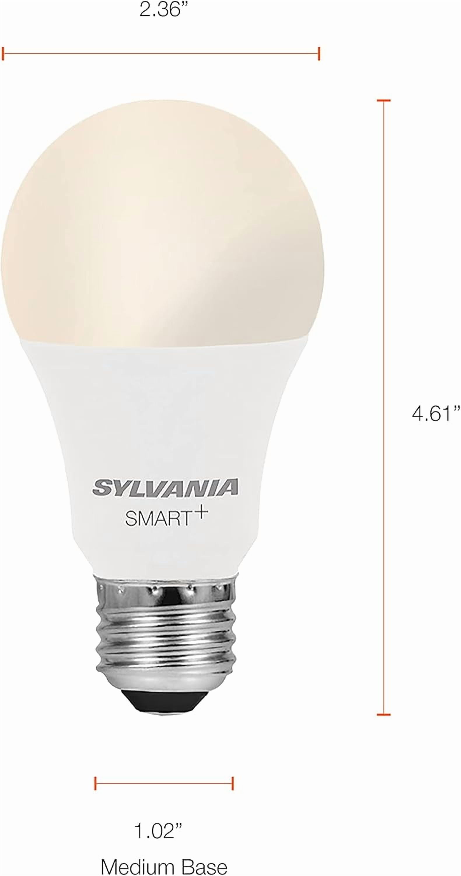 Sylvania Smart+ Full Color Dimmable LED Light Bulbs, 800 Lumens, 4 Pack