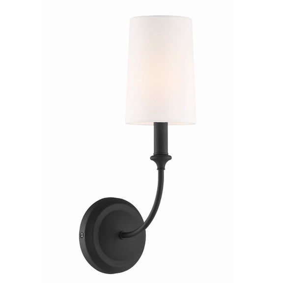 Crystorama Libby Langdon For  Sylvan 1 Light Black Forged Sconce - 4.87'' W x 15.75'' H x 7.75'' D