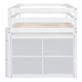 thumbnail image 5 of Kumix Twin Size Loft Bed with Retractable Writing Desk, Wood Loft Bed for Teens Adults with 4 Drawers, Retractable Writing Desk and Shelves, Multi-Function Loft Bed for Bedroom, White, 5 of 7