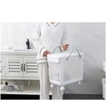 thumbnail image 6 of Hanamya 3-Piece Modern Plastic Laundry Hamper & Basket Set in White, 6 of 7