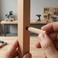 FOMIYES 100Pcs Natural Wood Dowel Rods Fluted Beveled Ends Khaki Round ...