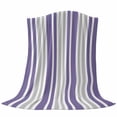thumbnail image 6 of Purple Grey Stripe Blanket Soft Cozy Warm Twin Blanket for Bed, Plush Fuzzy Flannel Fleece Blankets for Sofa, Farmhouse Minimalist Striped Throw Blankets for Couch, Gifts for Men, 60"x80", 6 of 9