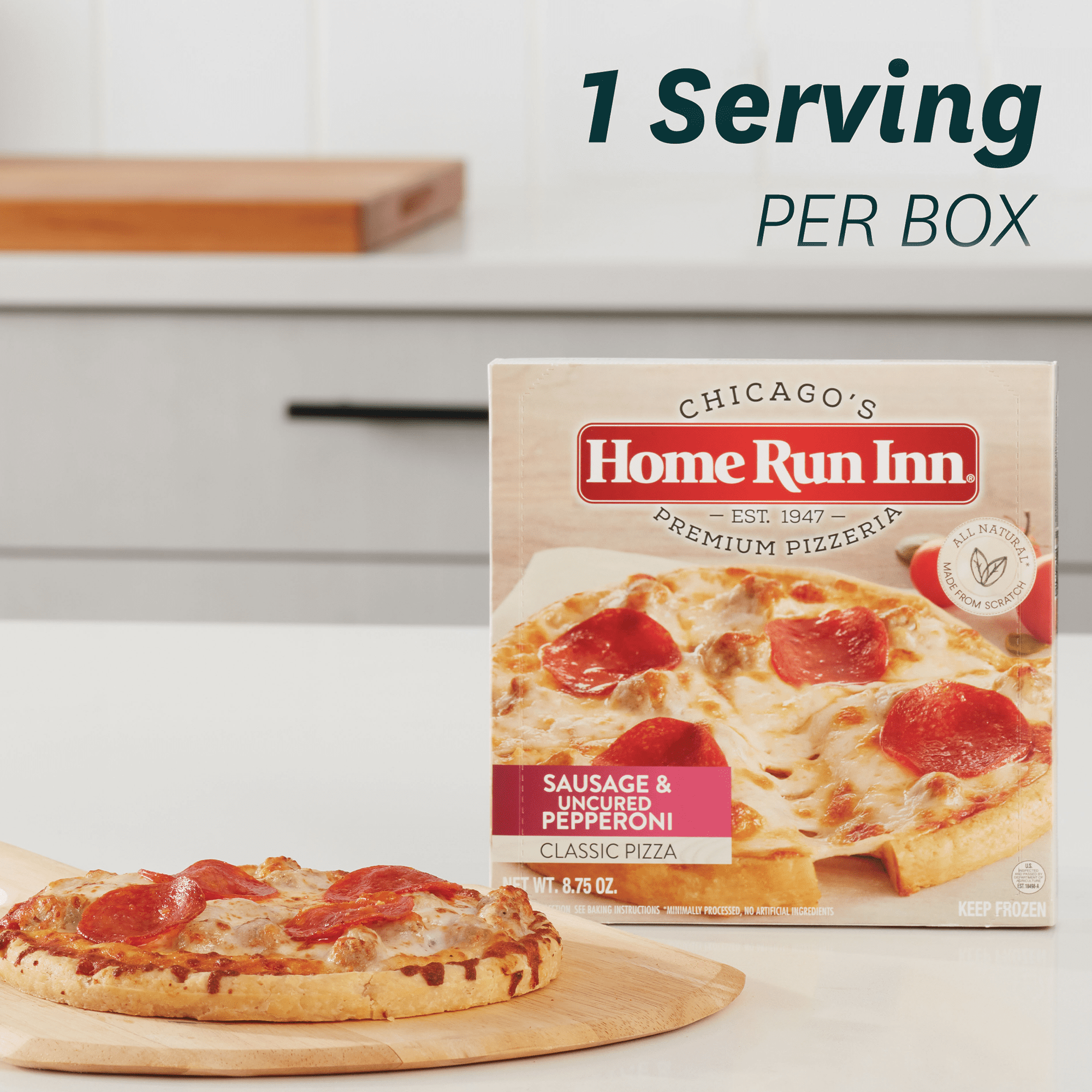 Home Run Inn Mini Personal Pizza Classic Crust Sausage & Uncured Pepperoni with Tomato Sauce, 8.75 oz (Frozen)