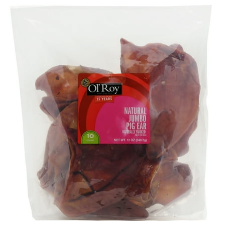 - Ol' Roy Natural Jumbo Pig Ear Dog Chews, 12 oz, 10 count