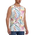 thumbnail image 2 of Uemuo Abstract Marble Texture Pattern Men's Sleeveless T-Shirt,Muscle Athletic Tank Top, Moisture-wicking Quick-dry Breathable Classic Tee Top for Gym Run Outdoor Sports-, 2 of 8
