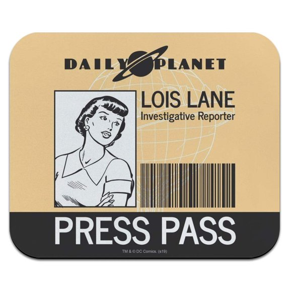 Superman Lois Lane Press Pass Low Profile Thin Mouse Pad Mousepad