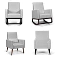 thumbnail image 2 of GVN 2-in-1 Fabric Upholstered Rocking Chair with Pillow-Light Gray, 2 of 10