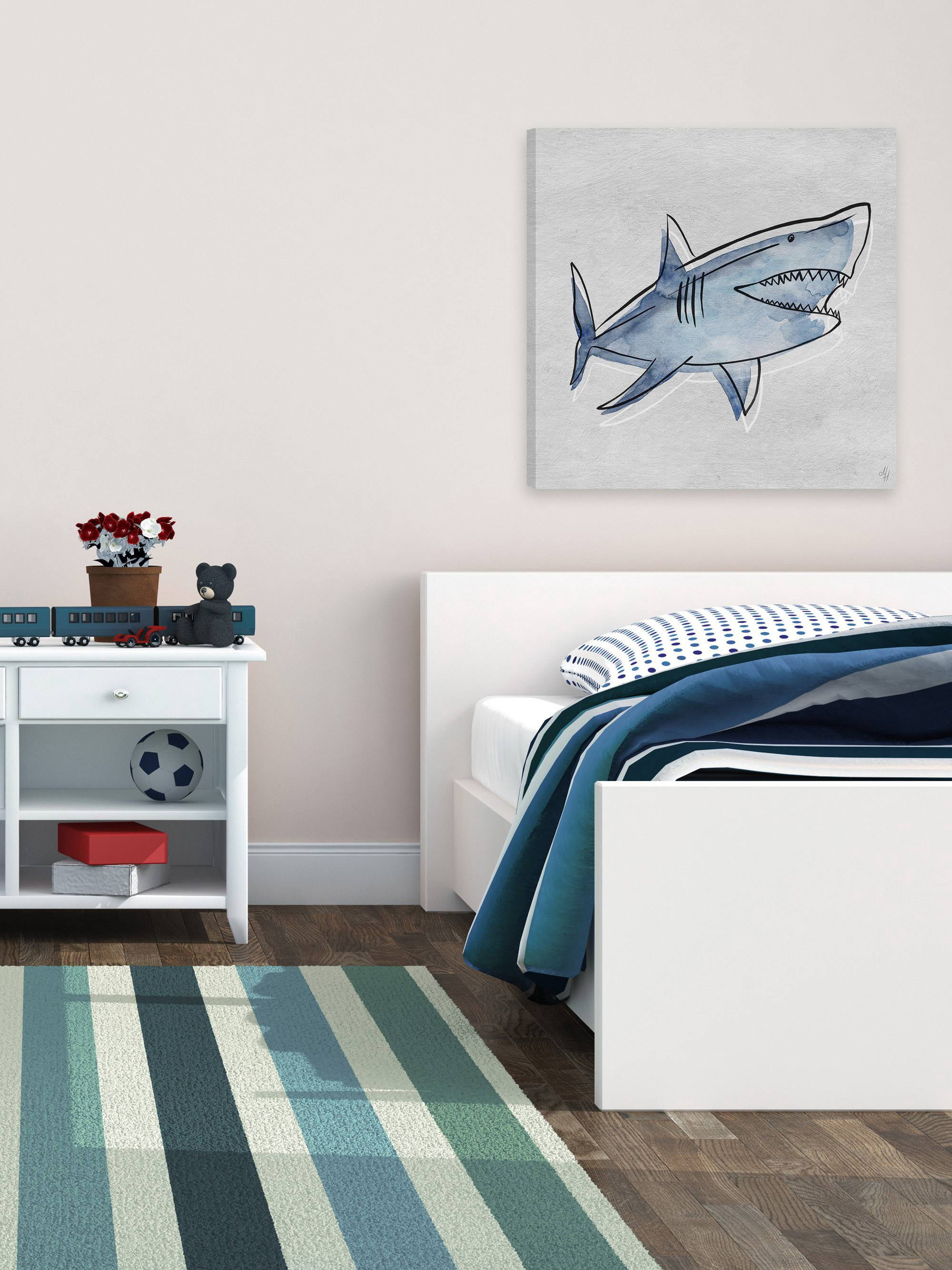 Marmont Hill Great Blue Shark Canvas Wall Art