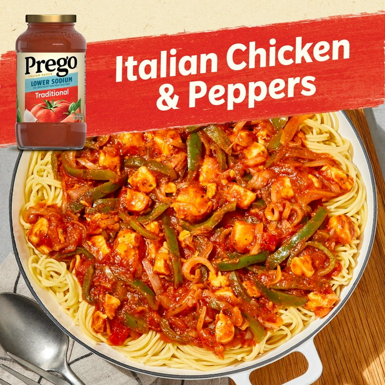 Prego Pasta Sauce, No Sugar Added Traditional, 23.5 oz Jar