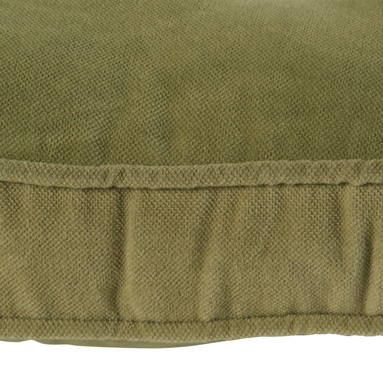 Dark Green Micro Fiber Chair Pads With Tie Backs (set Of 4