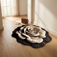 thumbnail image 4 of Non Slip Bathroom Rug, 36 in Round, Purple Flower Print, Absorbent Bath Mat, Purple Bathroom Decor, Bathroom Decorations, 1 Pc, 4 of 6