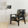 thumbnail image 2 of Designart "Deep Blue and Gold Blossom III" Blue Floral & Botanical Upholstered Accent Chair - Traditional Arm Chair For Bedroom, 2 of 5