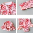 thumbnail image 6 of Xfvqtps Infant Toddler Child Girls One Piece Swimsuit with Hat Ruffle Hemt Front Zipper Long Sleeve Flower Print Cute Sweet Sun Protection Beach Bathing Suits Swimwear for 1-6 Years Pink, 6 of 7