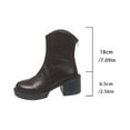thumbnail image 7 of Brown Female Short Boots With Chunky Heel Supportive Arch For Walking And Standing In Comfort All Day, 7 of 7