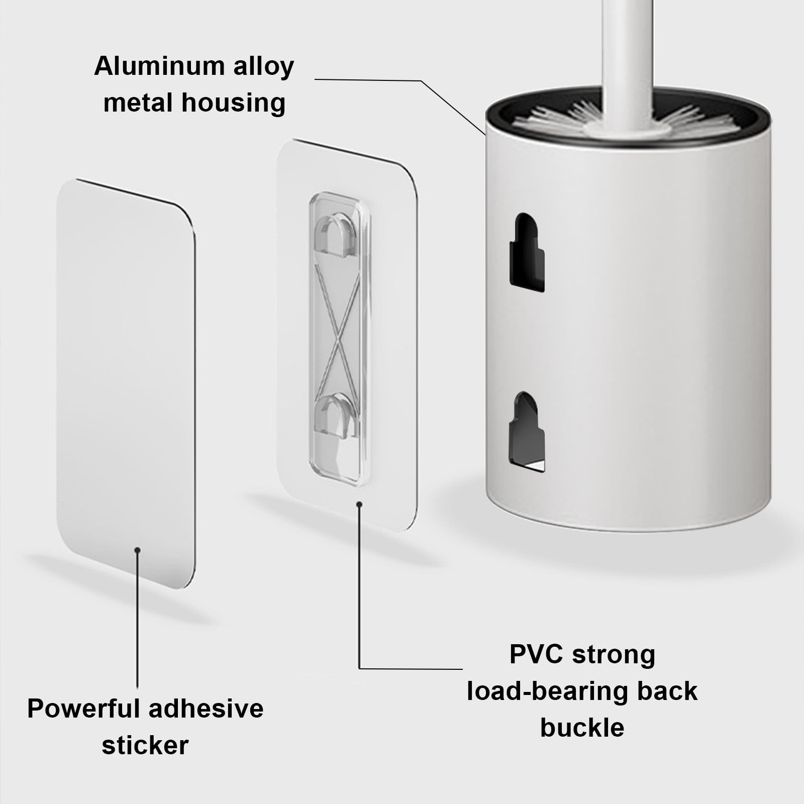 JilgTeok 3 Packs Toilet Brush and Holder Set with Stainless Steel Heavy Duty Base Modern Compact Toilet Cleaner Brush with Long Handle Bristles for Bathroom Toilet Deep Cleaning