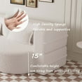 thumbnail image 4 of Miniyam Floor Sofa with 2 Pillows, Convertible Teddy Fabric Foam-Filled Sleeper Sofa Bed, Beige, 4 of 10