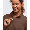 thumbnail image 5 of G4Free Smoofit Modal Soft Women's Half-Zip Pullover Mock Neck Long Sleeve Sweatshirts with Side Slits, 5 of 8