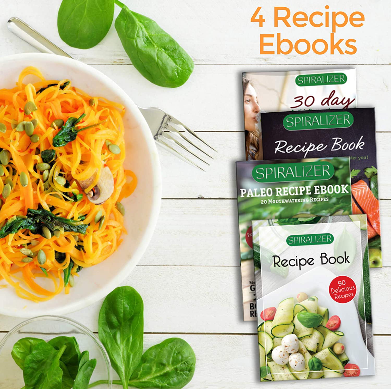 7 Blade Spiral Vegetable Slicer with 4 Recipe eBooks – spiralizer_us