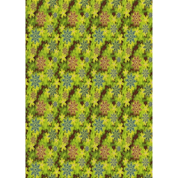 Ahgly Company Indoor Rectangle Patterned Antique Bronze Green Novelty Area Rugs, 3' x 5'
