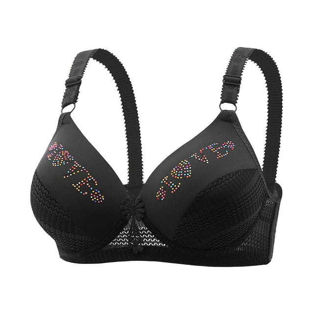 WRKEKC Wireless Bras for Women Front Closure No Underwire Plus Size Full Coverage Solid Color Decorative Multi-Tone Comfortable Everyday Wear Bras