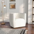 thumbnail image 3 of Lutton Modern Living Room Round Back Boucle Fabric Swivel Chair in Cream, 3 of 8