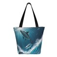 thumbnail image 3 of Fotbe Ice Blue Ocean Cute Dolphin A Pattern Beach Tote,Shoulder Handbag,Spacious Tote Bag,Lightweight Travel Bag,Versatile Shopping Bag, 3 of 9
