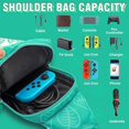 thumbnail image 4 of Portable Travel Bag for Nintendo Switch, Modern Leaf Design Shoulder Bag for Switch/Switch Lite, Game Holder and Mobile Phone, 4 of 5