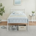 thumbnail image 7 of ChaoLink Twin Bed Frame with Heart-Shaped Headboard & Footboard, Metal Slat Support, 12.2 in Under-Bed Storage, No Box Spring Needed, Noise-Free, White, 7 of 7