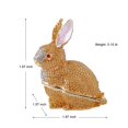 thumbnail image 2 of Golden Rabbit Hinged Trinket Box - Hand-Plated Enameled Jewelry Box for Thanksgiving Day Gift - Cute Animal Ornament for Home Decor, 2 of 4