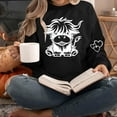 thumbnail image 4 of successthop Sweatshirts for Women Western Cow Crewneck Long Sleeve Sweater Pullover Tops Casual Print Stylish Outwear, 4 of 6