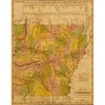 thumbnail image 2 of Vintage Maps 20x24 Black Modern Framed Museum Art Print Titled - Arkansas 1844, 2 of 4