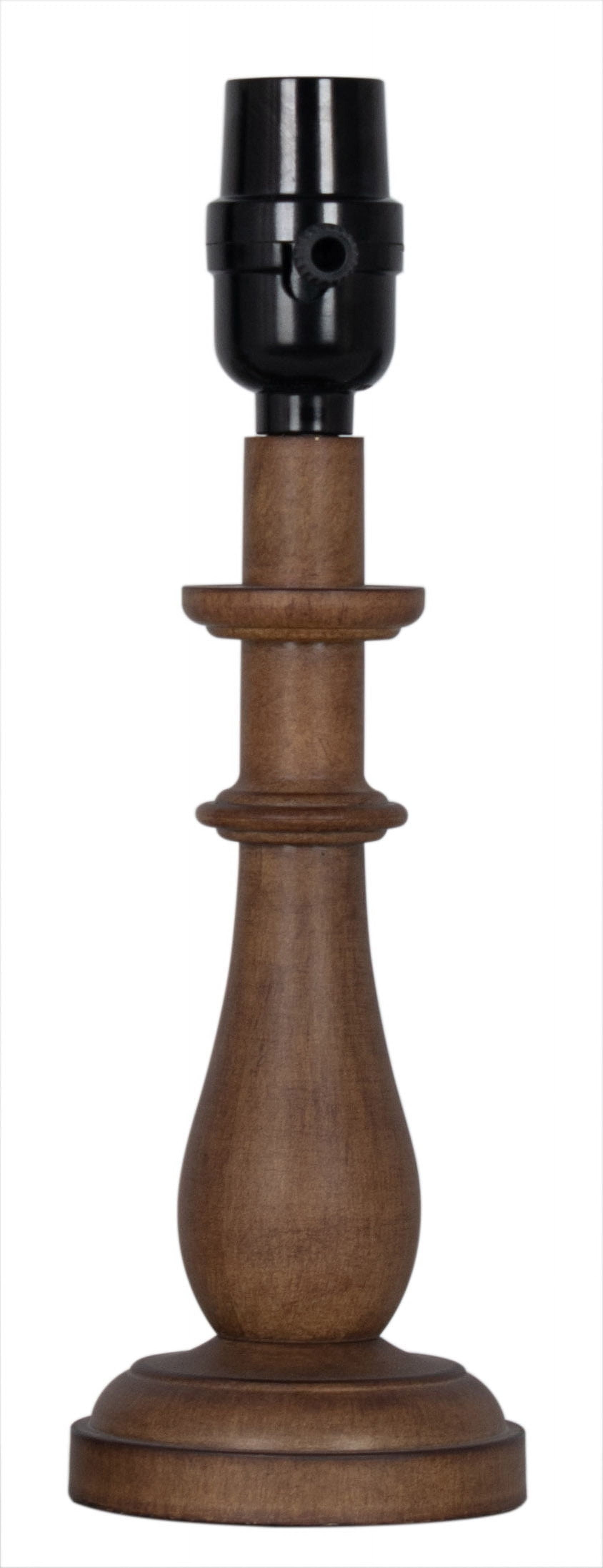 (2 pack) Mainstays Mix and Match 11" Turn Wood Finish Accent Lamp Base, Brown