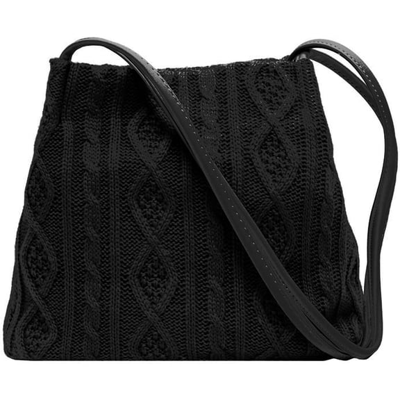 Women Small Knit Shoulder Bag Beach Travel Top-handle Bag Handbag