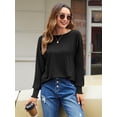 thumbnail image 6 of Womens Tops Fall Fashion Dressy Casual Crewneck Blouses Cute Sleeve Shirts, 6 of 6