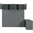 thumbnail image 4 of JERFIT Queen Murphy Bed with Desk Storage Cabinet, Space Saving Wall Bed, Gray Wood Finish, 4 of 10