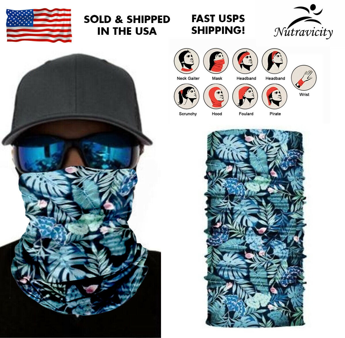 Balaclava Full Face Mask Cover Outdoor Fishing Shield Sun Gaiter UV Headwear Cap 