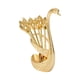 thumbnail image 3 of Soporte de base de cisne decorativo portátil con cucharas, juego de vajilla y postre para el hogar Dorado, 3 of 7