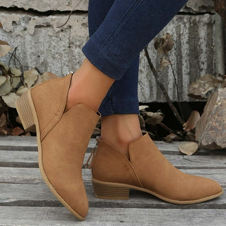 

Fjofpr Women Shoes Clearance Autumn And Winter Shoes European And American Low Heel Leopard Print Short Tube Boots
