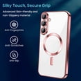 thumbnail image 3 of Entronix Magnetic Clear Case Compatible with Galaxy S26 Plus, Flexible TPU Cover and Built-in Camera Lens Protector, Rose Pink, 3 of 6