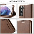 thumbnail image 6 of Allytech Slim Wallet Case for Samsung Galaxy S24 with 3 Card Slots & Cash Pocket, Premium PU Leather Kickstand Magnetic Clasp Soft TPU Inner Shockproof Protective Flip Cover Case - Brown, 6 of 11