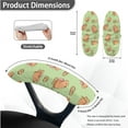 thumbnail image 6 of SCRAWLGOD Capybara Cookie Green Soft Computer Chair Cover with Arm Rest Slipcovers Stretchable Desk Chair Seat Protector Removable Anti-Slip Desk Chair Cover, 3 Pieces, L, 6 of 7
