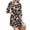 Black Floral, variant on Waffle Knit Robe for Women Soft Lightweight Tie Short Bathrobes 3/4 Sleeve Ladies Floral Sleepwear