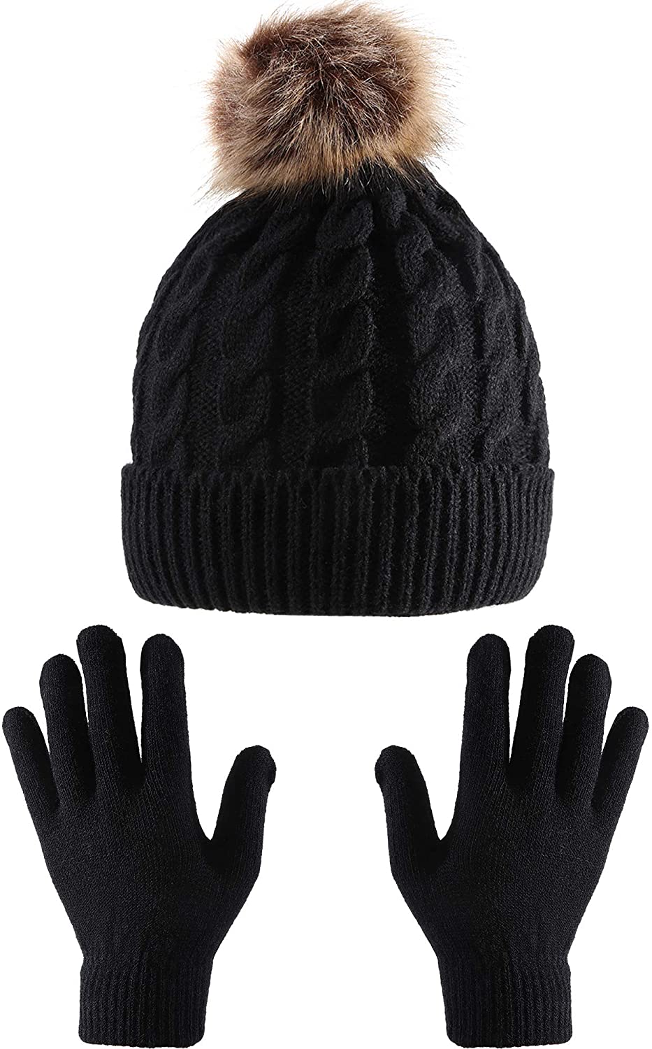 Women's Winter Knitted Beanie Hat with 
