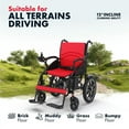thumbnail image 5 of Rubicon DX01 All-Terrain Foldable Electric Wheelchair, 500W Motor Power Chair with 12 Mile Range, 300 lbs Capacity, Durable and Lightweight, Red, 5 of 5