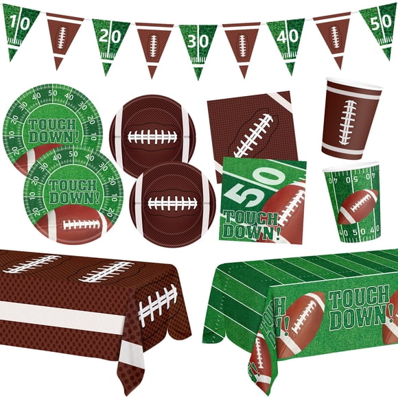 Set de artículos de fiesta Litmirfu Football, 99 piezas para 24 invitados