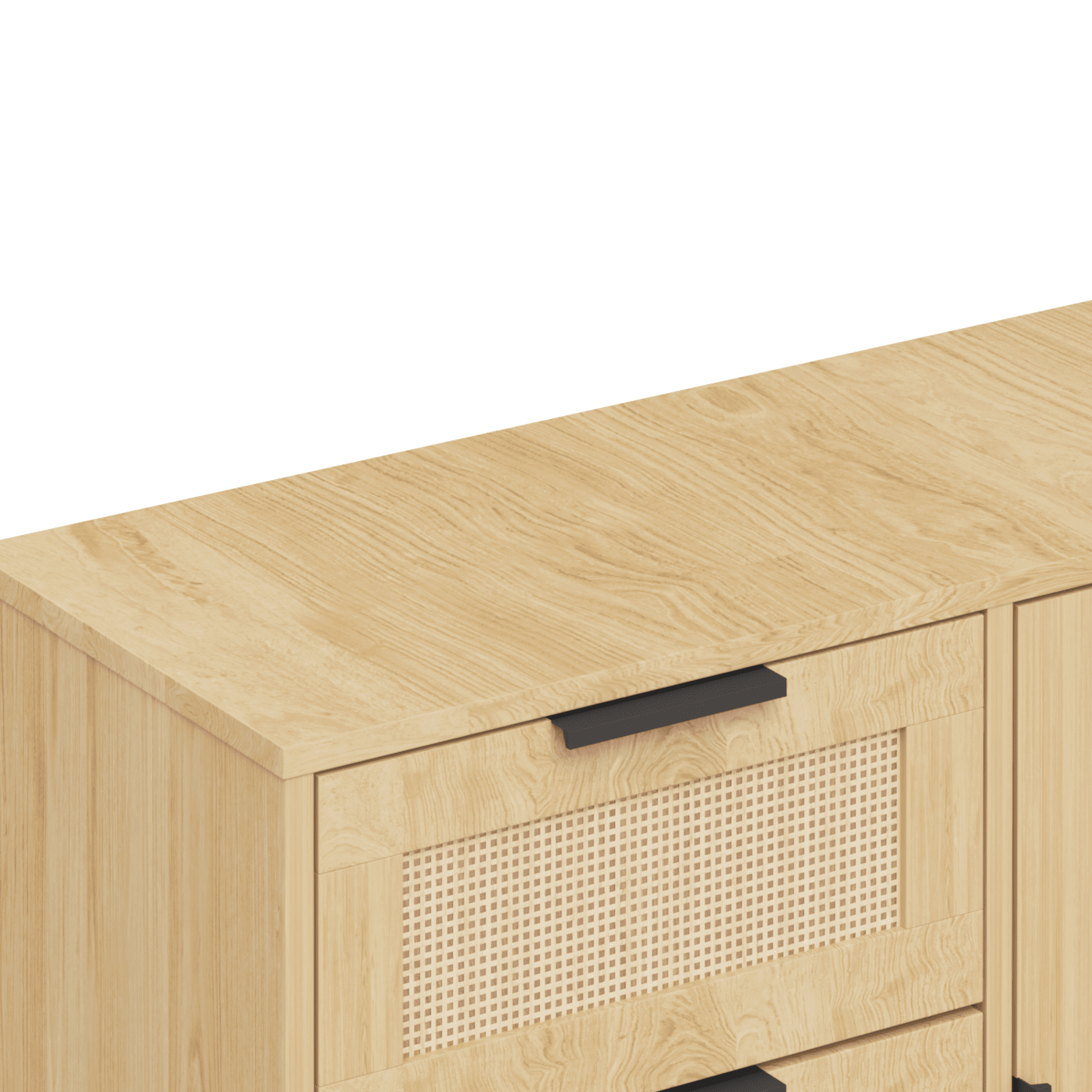 3 Drawer Dresser for Bedroom,Modern Rattan Wood Small Dresser Chest of Drawers Storage Cabinet Sideboard for Living Room,Entryway