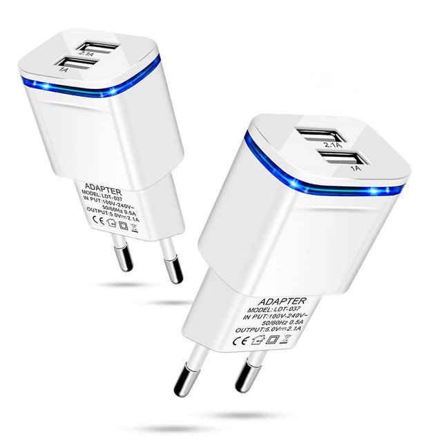 Cargador De Enchufe De Red USB Sailing Paquete De 3 2.1a 5V Adaptador De Corriente Led Universal De 2 Puertos