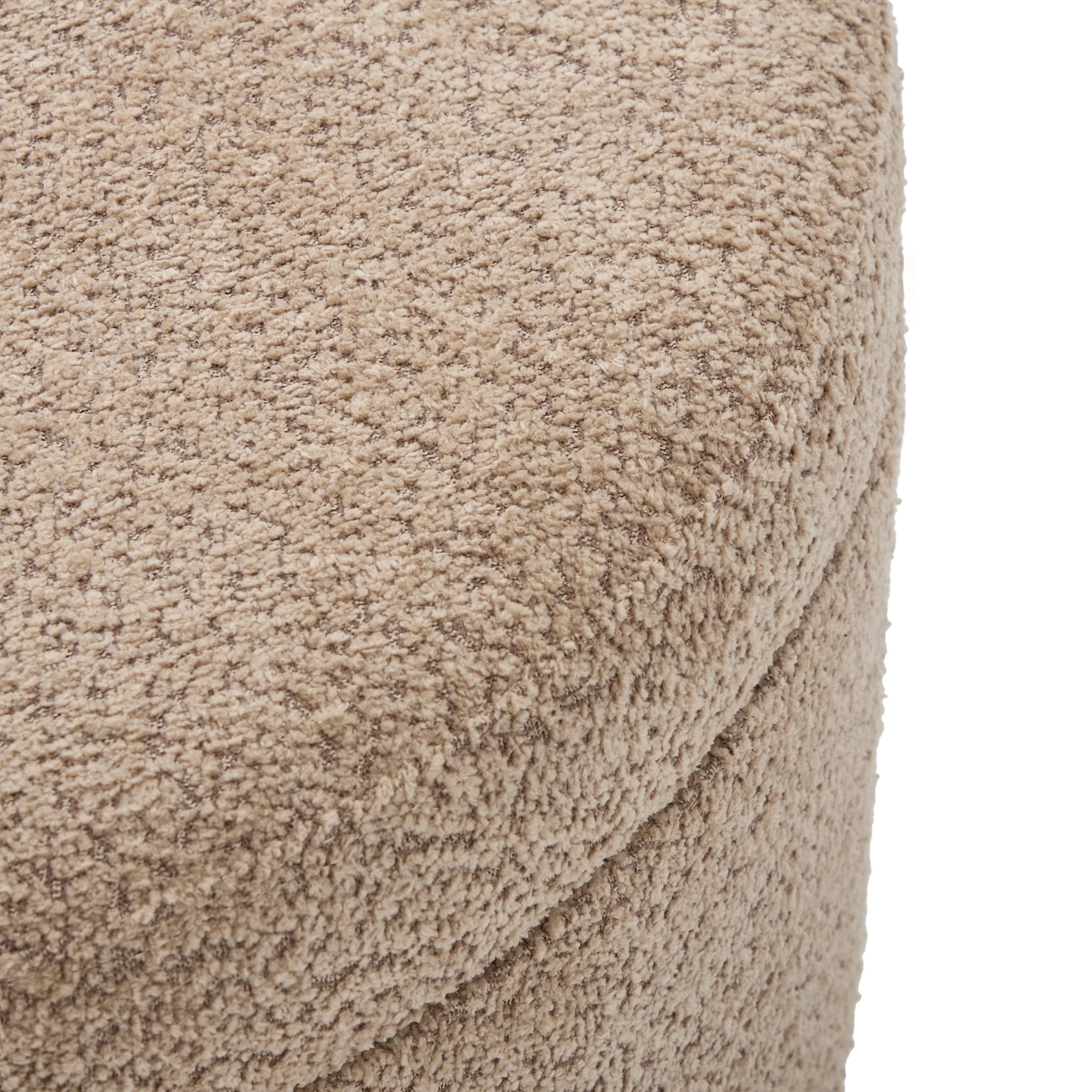 Christopher Knight Home 28.7" Classic Round Storage Ottoman with Chenille Upholstery, Wooden Base, Light Brown